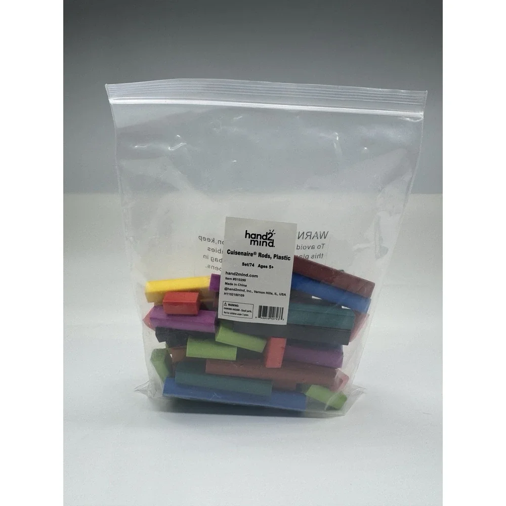hand2mind Plastic Cuisenaire Rods Individual Set, Math Manipulatives, Montessori